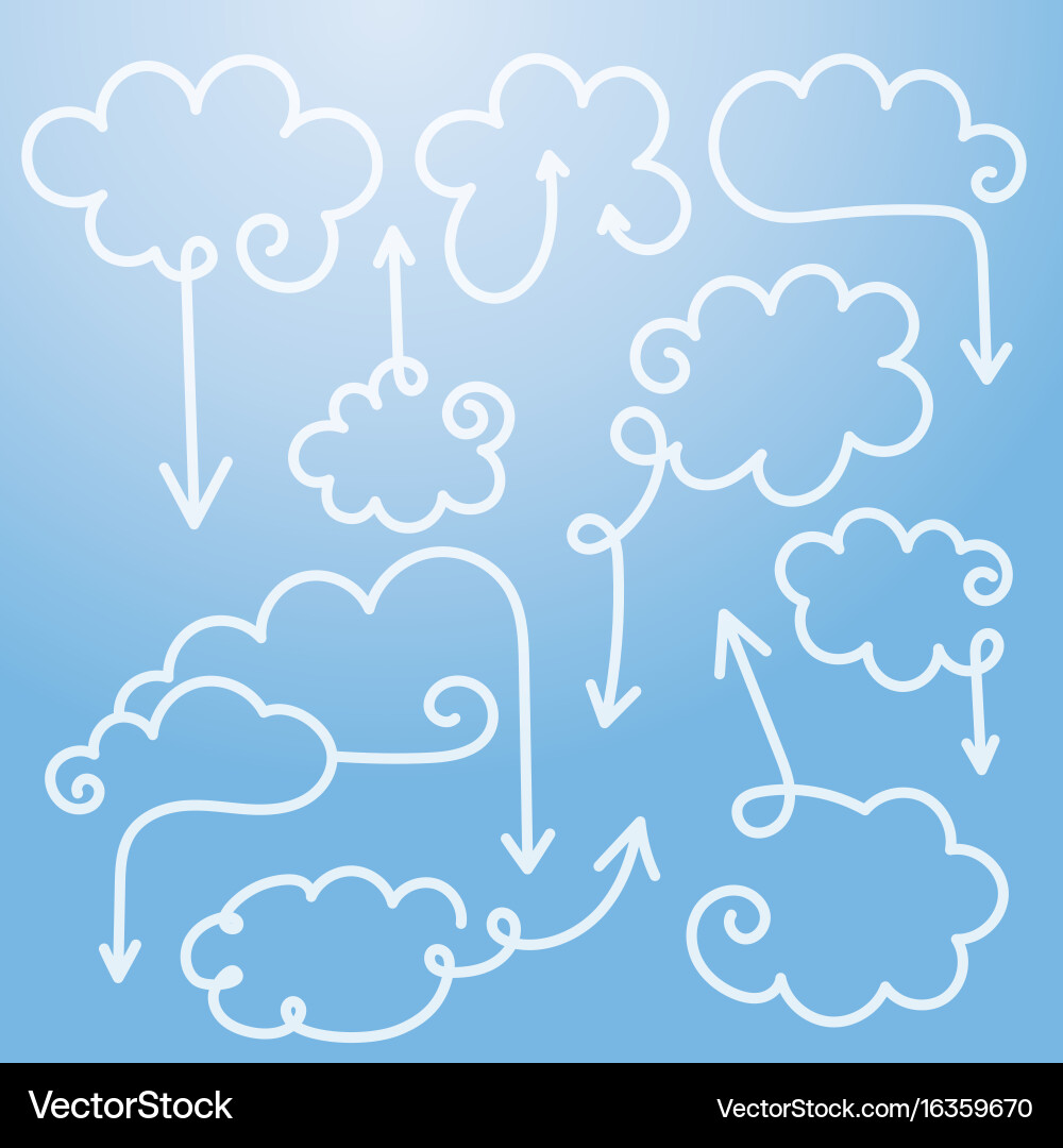Set of speech bubbles with arrows Vector Image