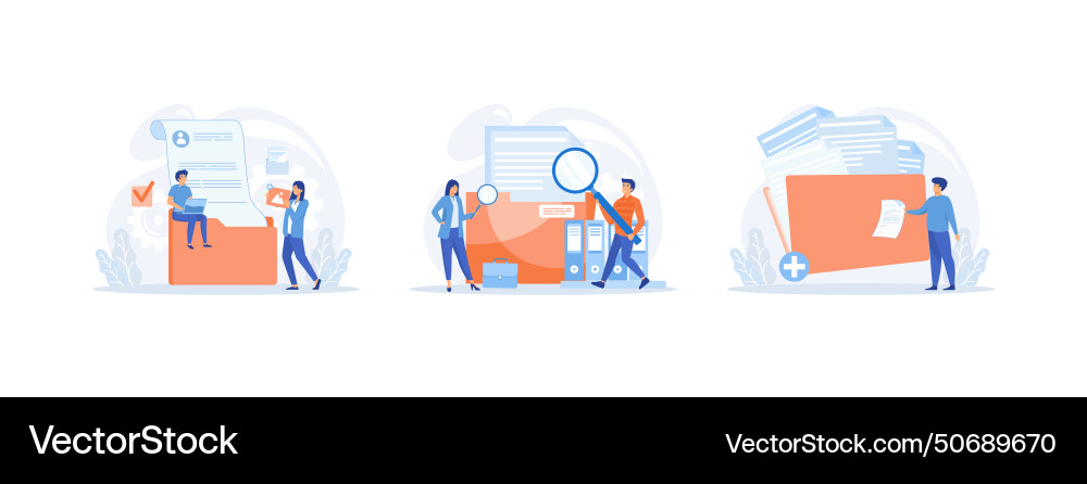 Workers searching file storage and indexing vector image