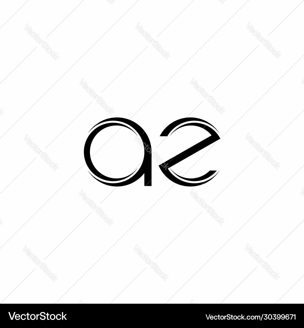 Az logo monogram with slice rounded modern design Vector Image