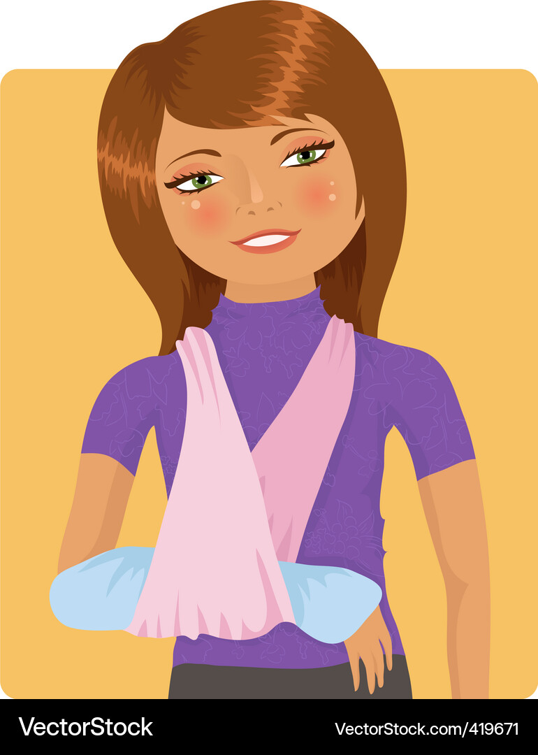 Child with Broken Arm Vector Image