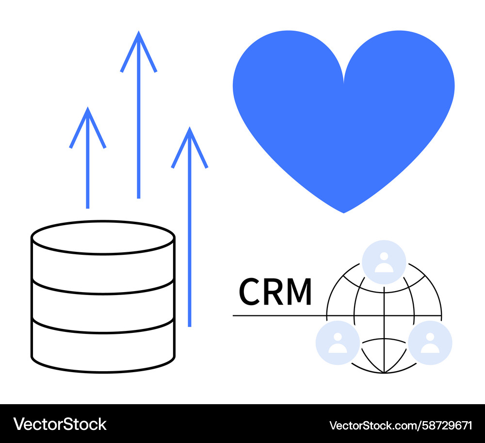 Crm implementation and database growth Crm implementation and database growth Vector Image