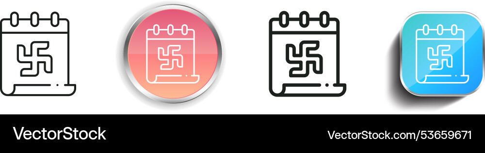 Diwali icon thin linear regular and button style vector image