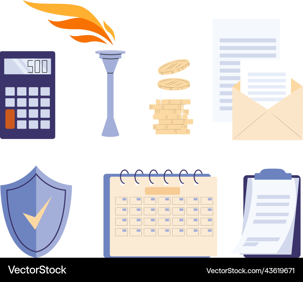 Financial business elements calculator burning Financial business elements calculator burning vector image