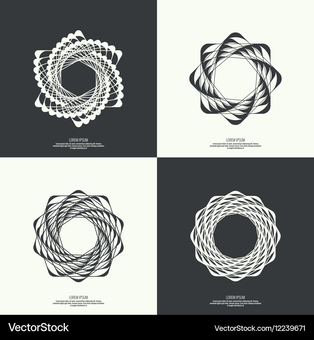 Interlocking Geometric Shapes - Abstract Backgroun Vector Image