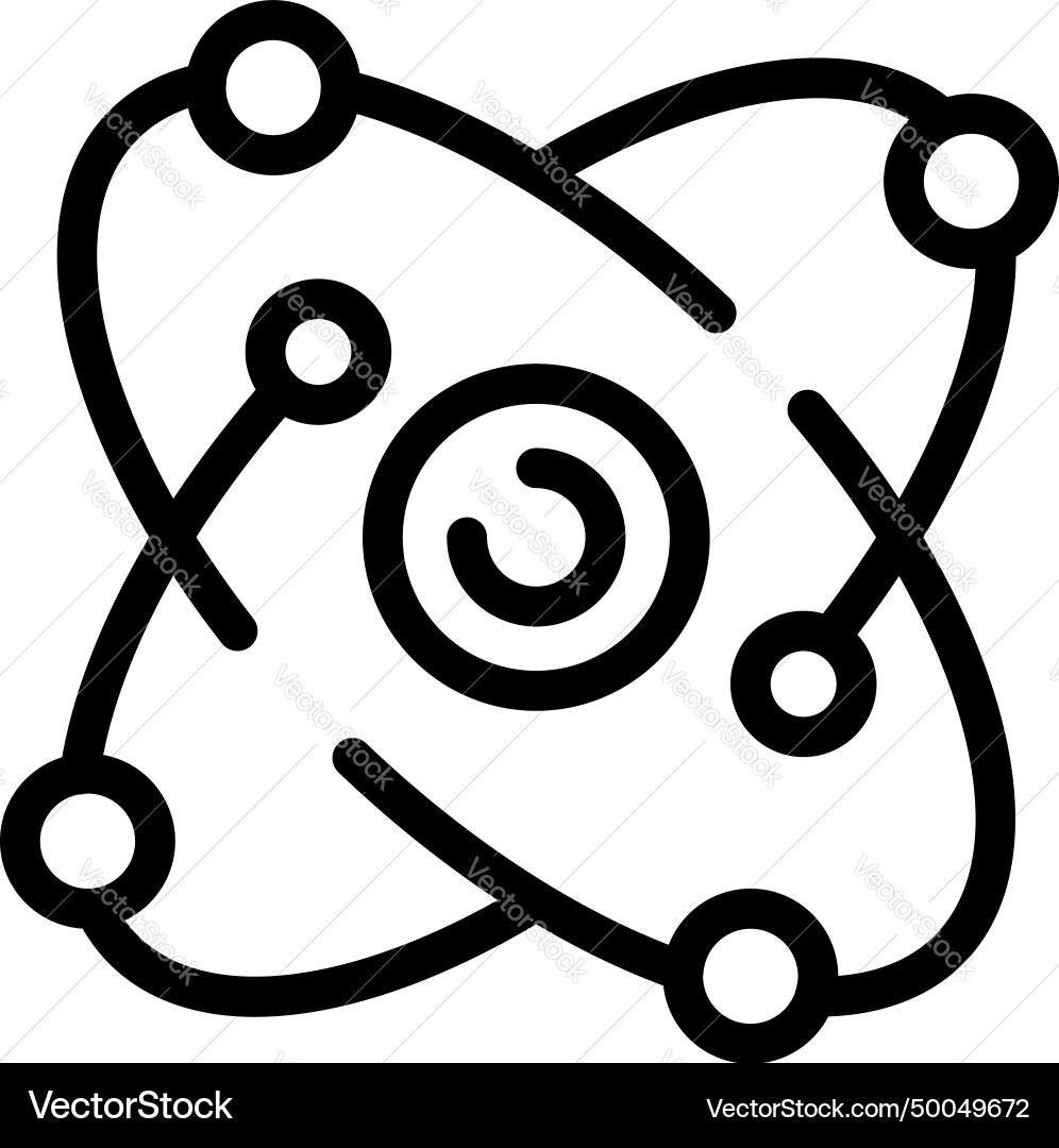 Atom structure icon outline lecture expert Atom structure icon outline lecture expert Vector Image