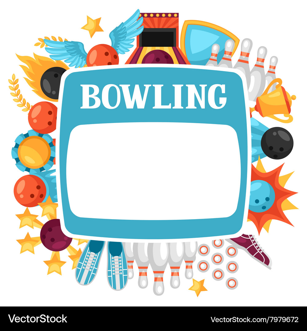 Background with bowling items image Vector Image