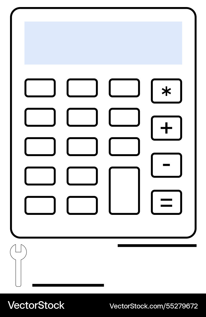 Calculator with numeric keypad function symbols Calculator with numeric keypad function symbols Vector Image