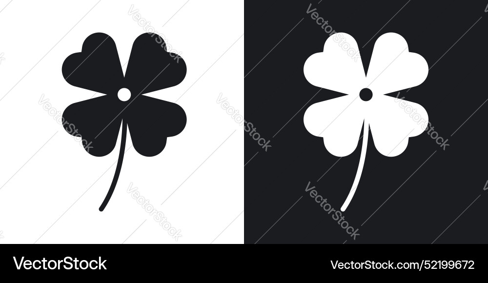 Clover icon set in solid style Vector Image