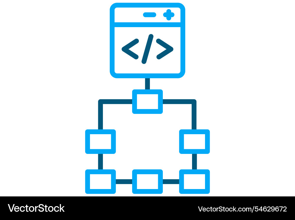 Framework icon line style related Framework icon line style related vector image