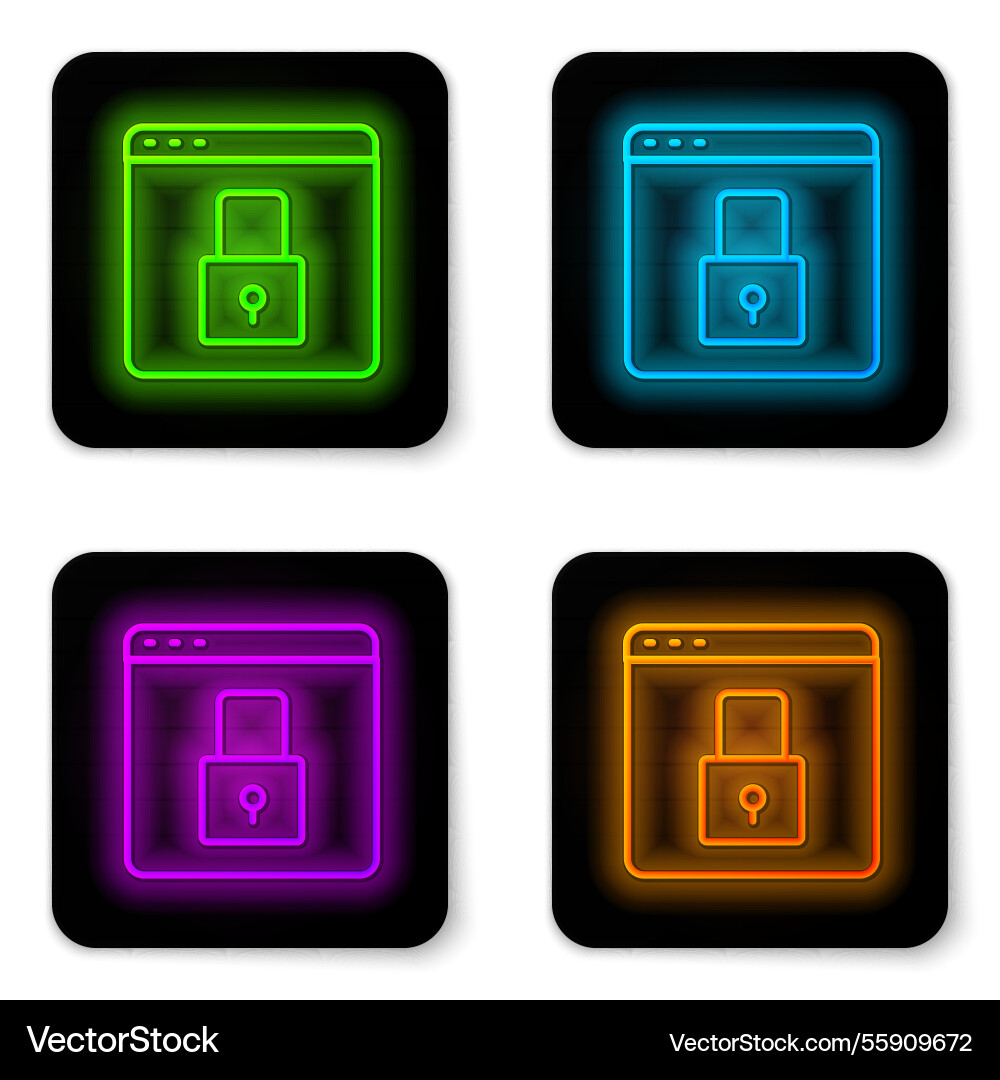 Glowing neon line secure your site with https ssl Glowing neon line secure your site with https ssl vector image