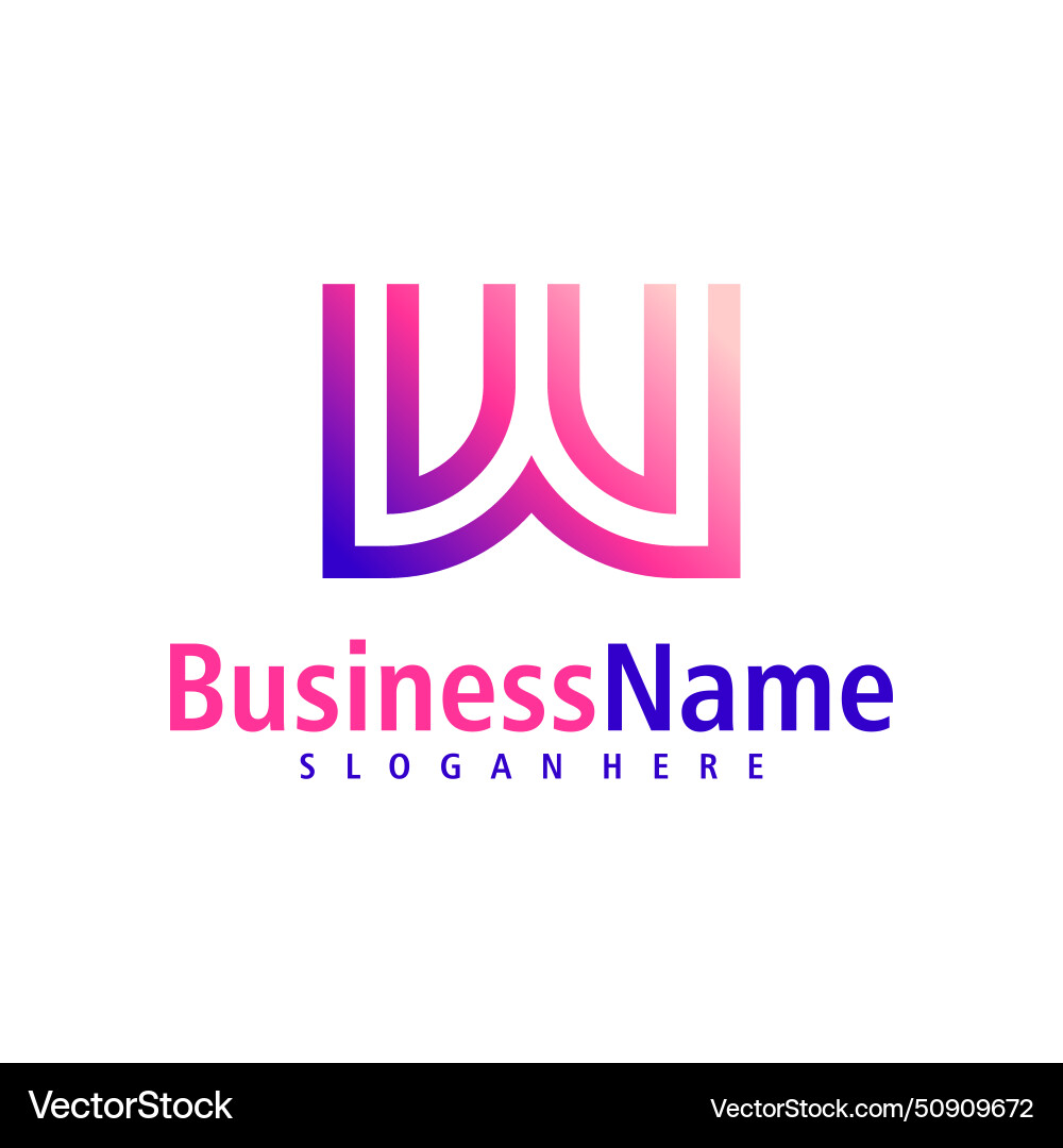 Letter w logo design creative initial Royalty Free Vector