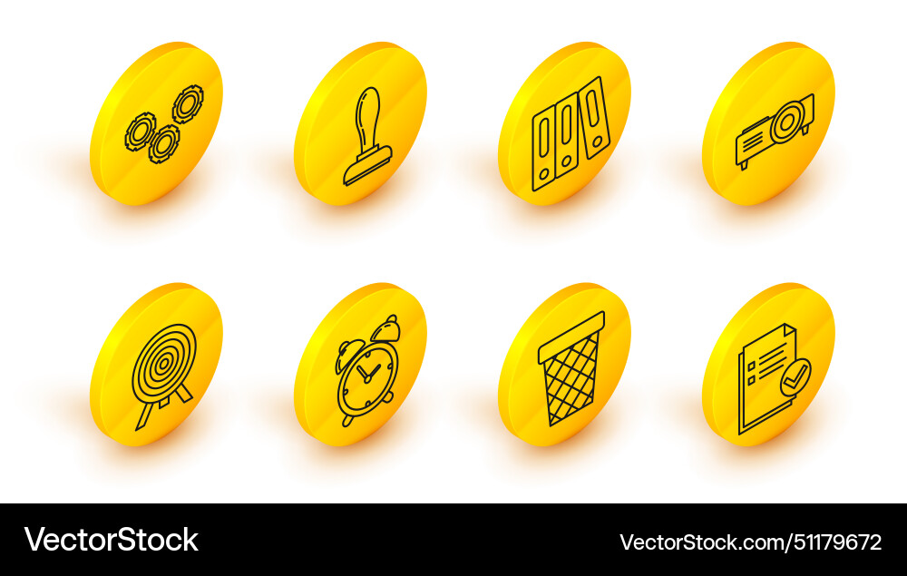 Set line document and check mark trash can alarm Set line document and check mark trash can alarm vector image