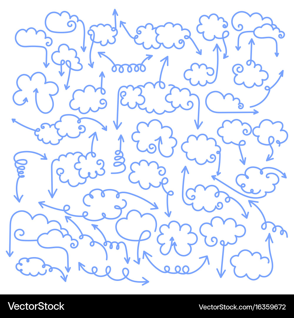 Set of speech bubbles with arrows vector image