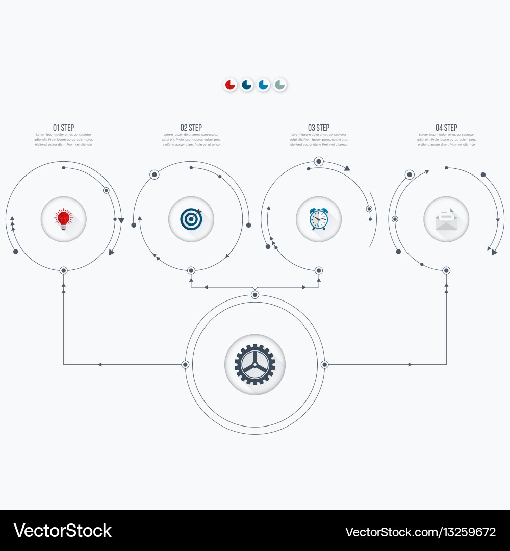 Workflow Diagram Template with Circles vector image