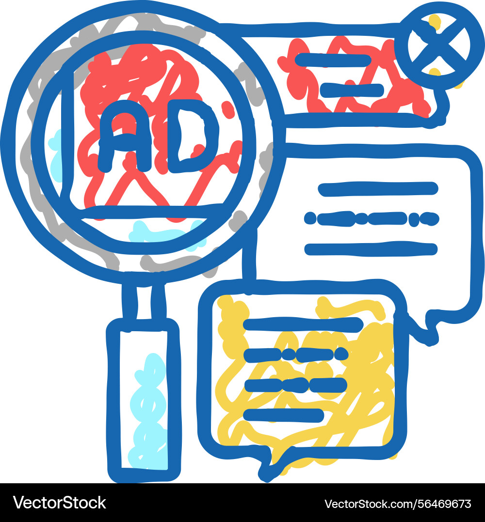 Advertisement in comments icon doodle Vector Image