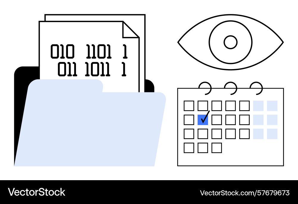 Data organization and monitoring with file folder Data organization and monitoring with file folder vector image
