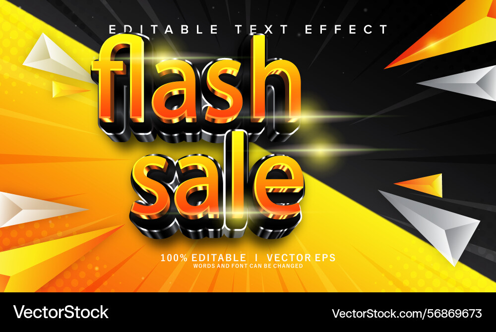 Flash sale 3d text effect with modern style Flash sale 3d text effect with modern style vector image