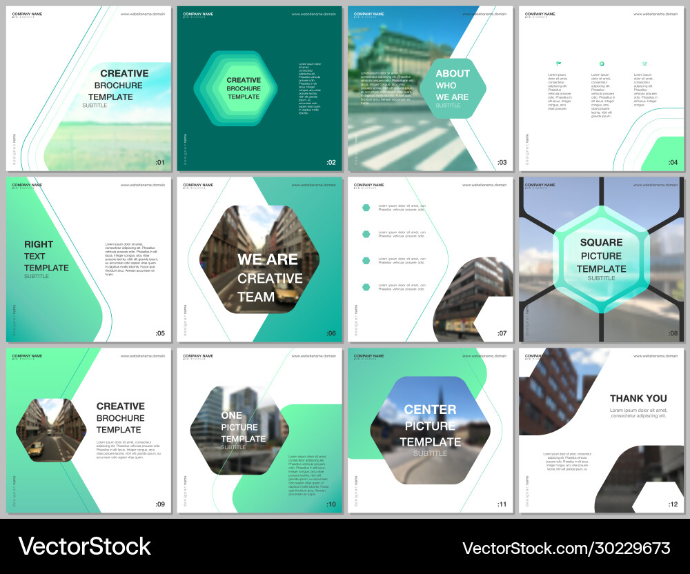Minimal brochure templates with hexagonal design Minimal brochure templates with hexagonal design vector image