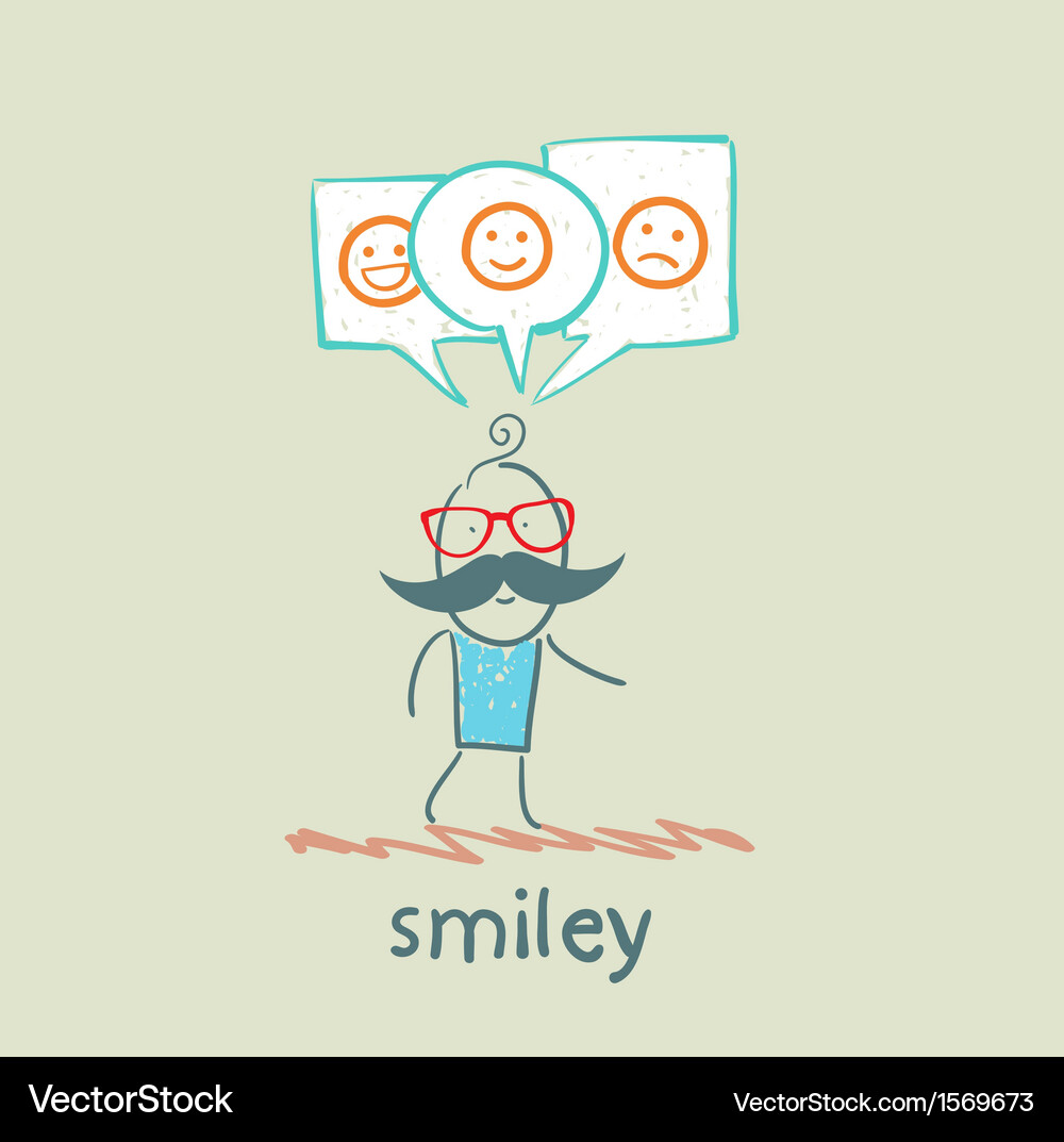 One thinks about smileys Vector Image