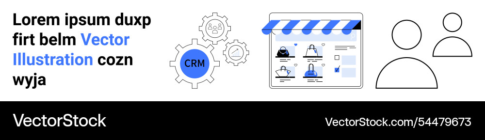 Online crm system integration for e-commerce Online crm system integration for e-commerce vector image