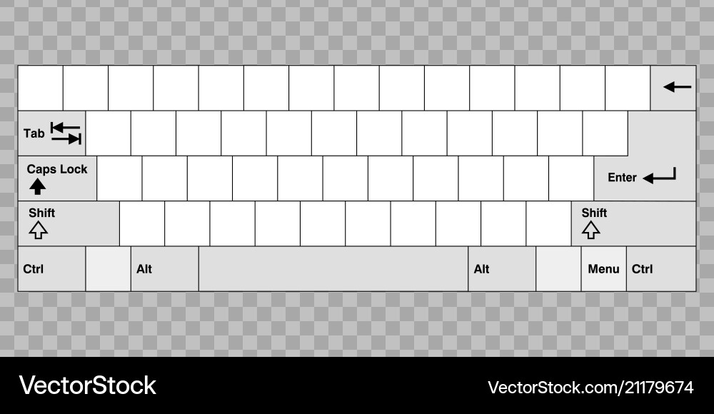 Blank computer keyboard Blank computer keyboard vector image