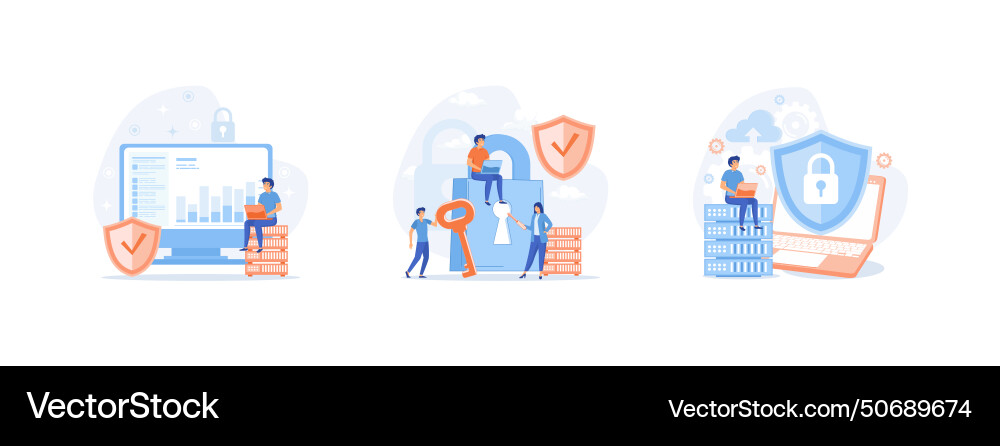 Database security phishing hacker attack concept Vector Image