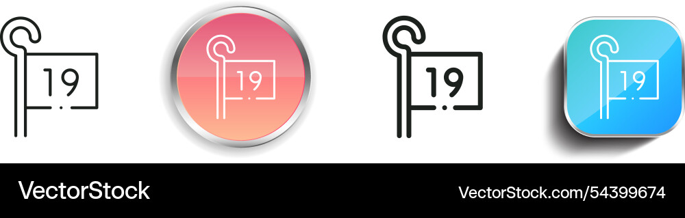 Golf icon thin linear regular and button style Golf icon thin linear regular and button style vector image