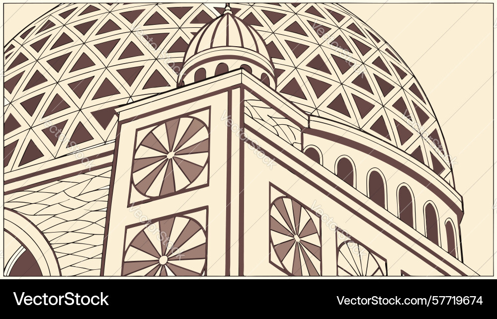 Grand domed architecture design generative ai Vector Image