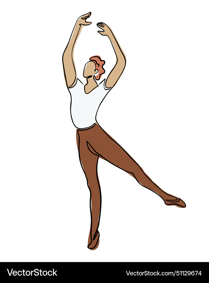 Man dancing classical ballet in single line style Man dancing classical ballet in single line style Vector Image