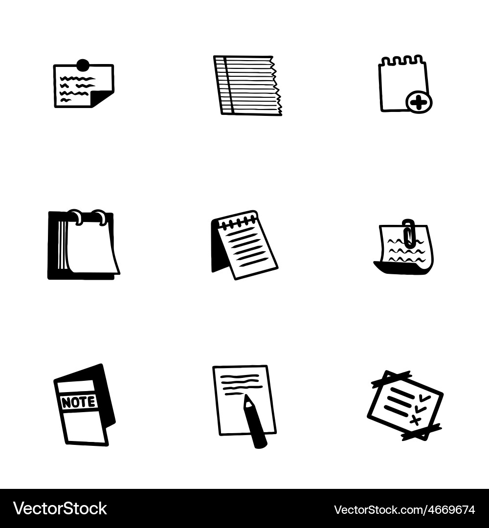Notes icon set vector image
