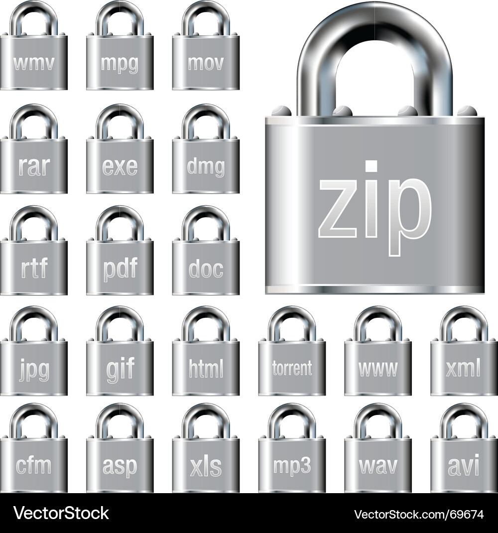 Secure file icons Vector Image
