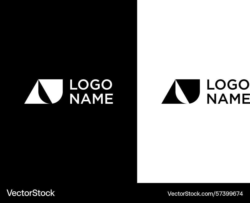 Simple triangle and shield Simple triangle and shield vector image
