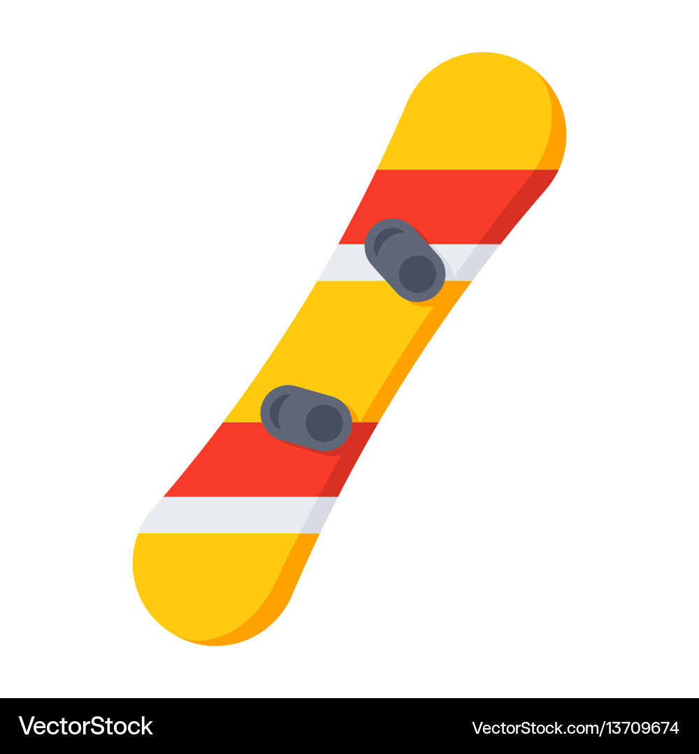 Snowboard with bindings Royalty Free Vector Image