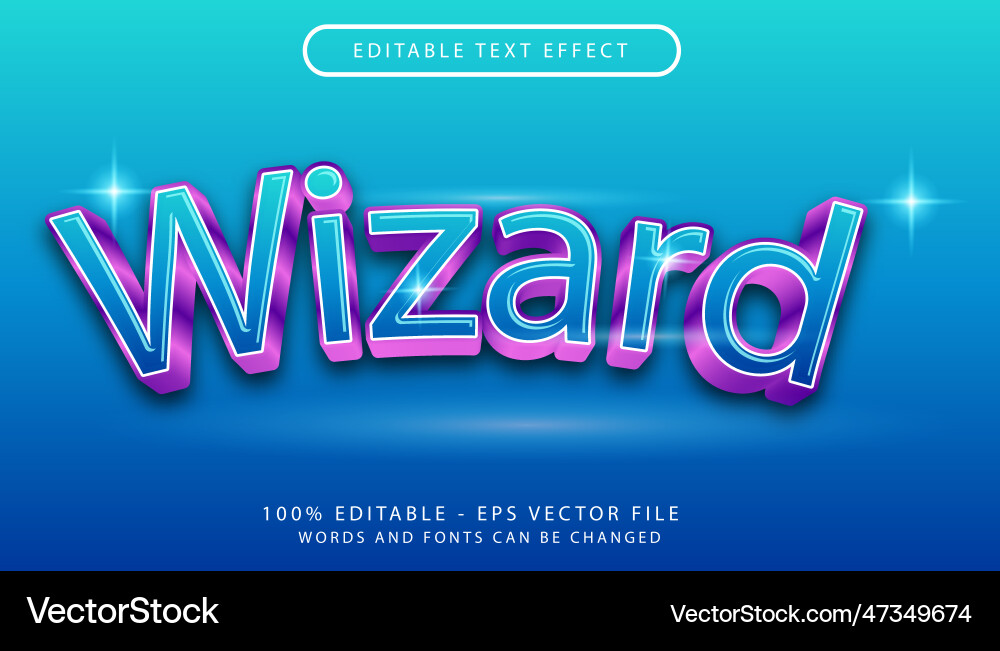 Wizatd 3d text effect and editable Wizatd 3d text effect and editable vector image