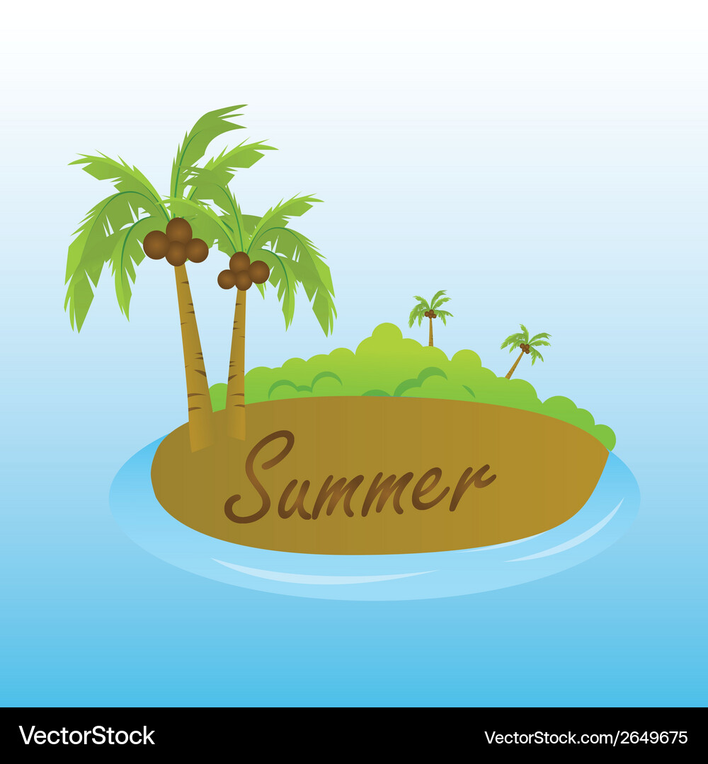 A brown island with some coconuts for summer Vector Image