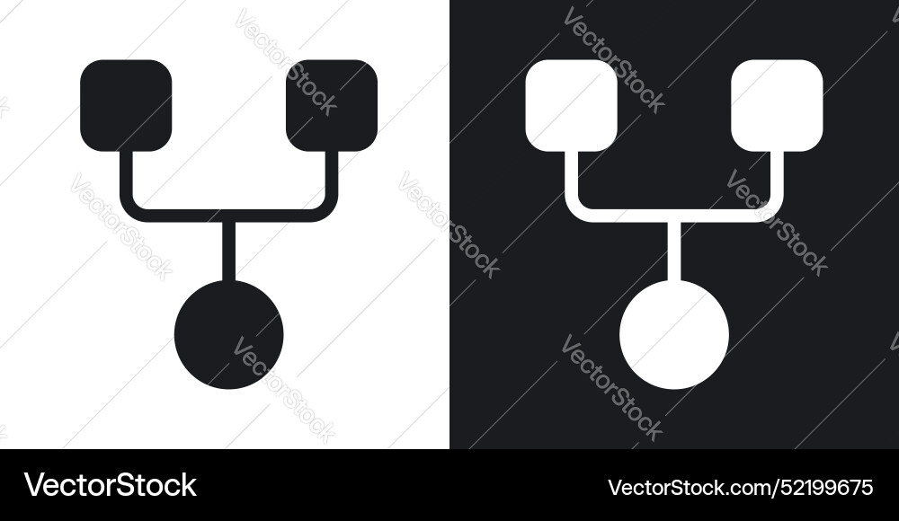 Code fork icon set in solid style Code fork icon set in solid style vector image