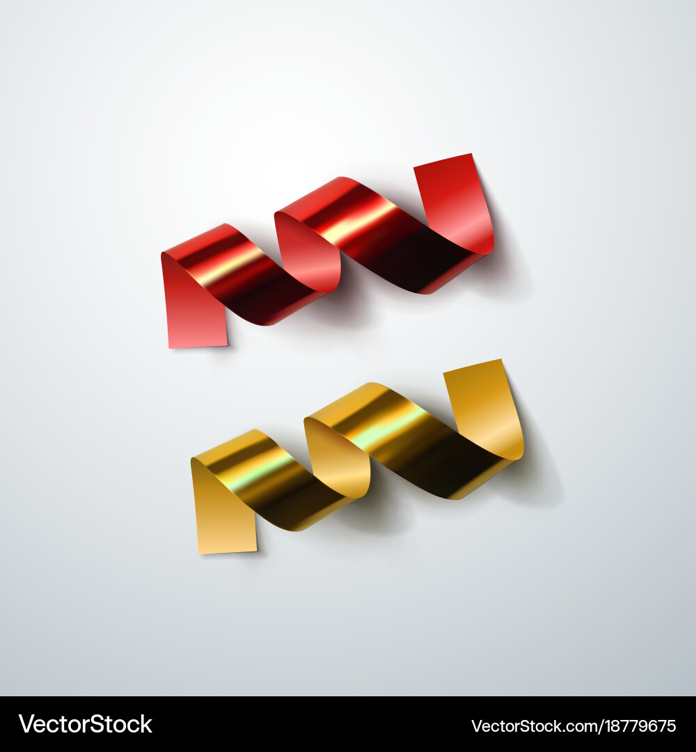 Glossy swirled ribbons Royalty Free Vector Image