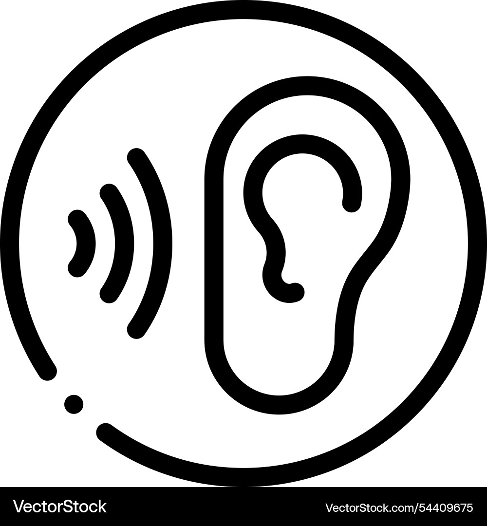 Listening icon thin linear style design isolated Listening icon thin linear style design isolated vector image