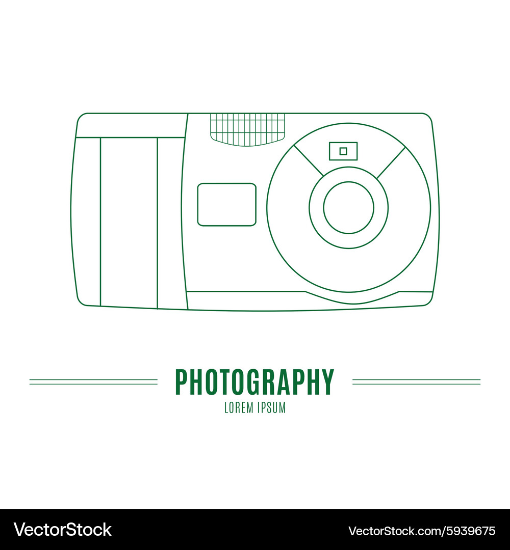 Old camera - branding identity element isolated Vector Image