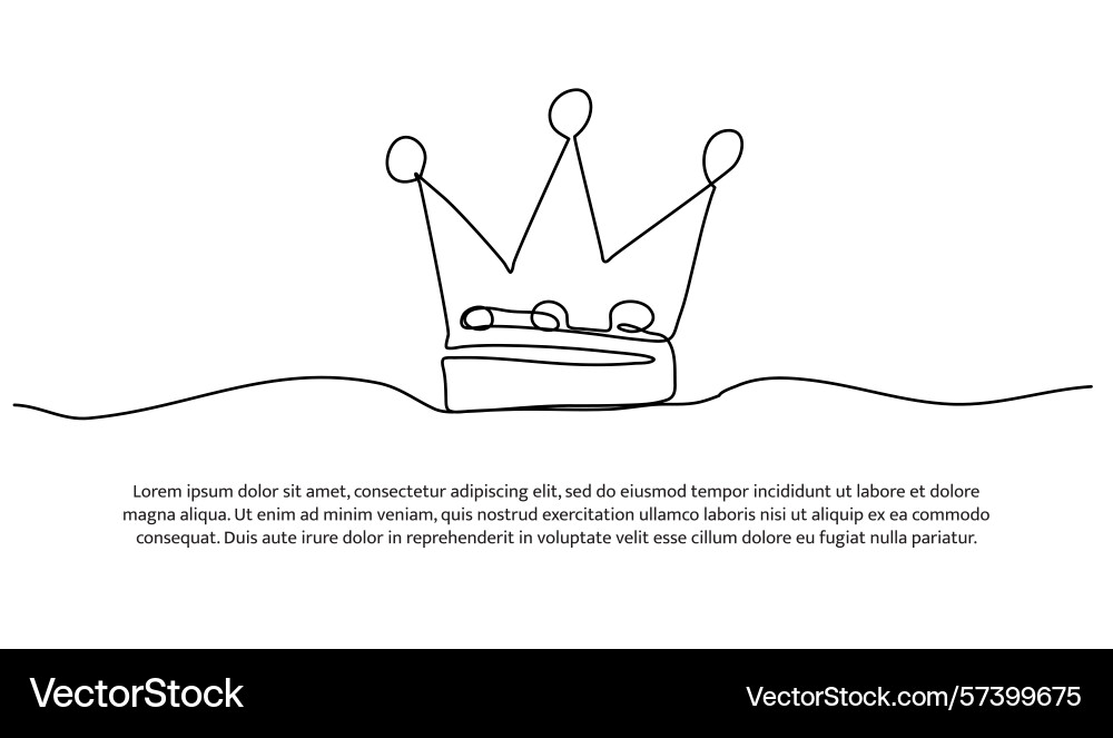 One line of crown abstract minimal continuous Vector Image