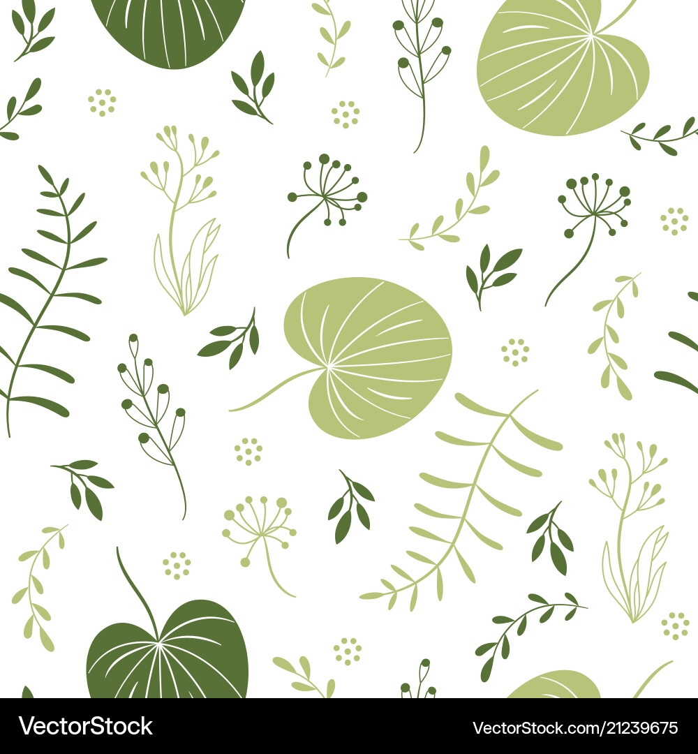 Seamless pattern with leaves Royalty Free Vector Image