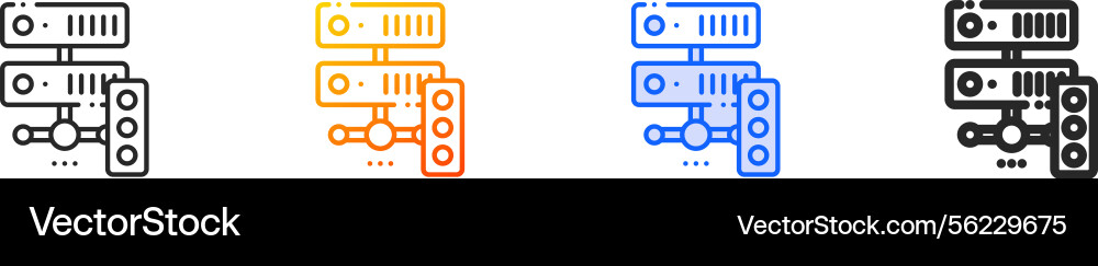 Server traffic iconthin linear gradient blue Server traffic iconthin linear gradient blue vector image