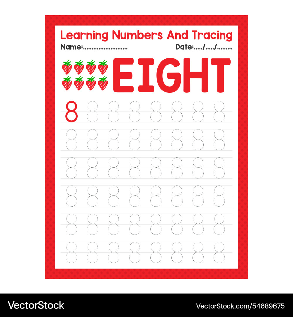 Set of learning numbers flashcards for preschool Set of learning numbers flashcards for preschool vector image