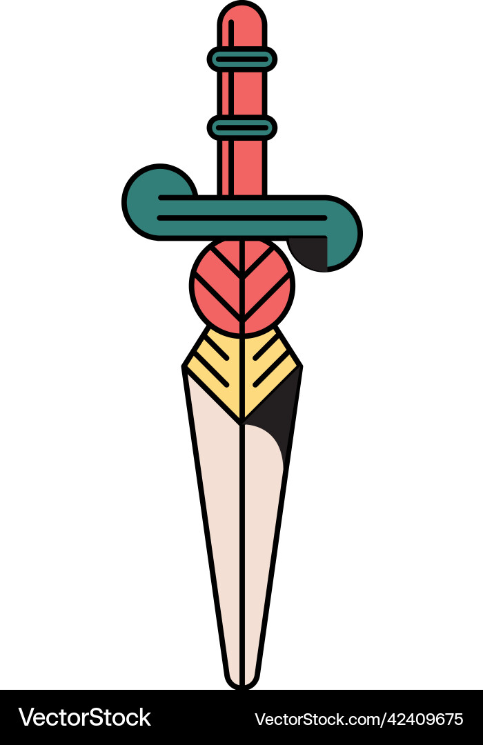 Sword weapon tattoo Royalty Free Vector Image - VectorStock