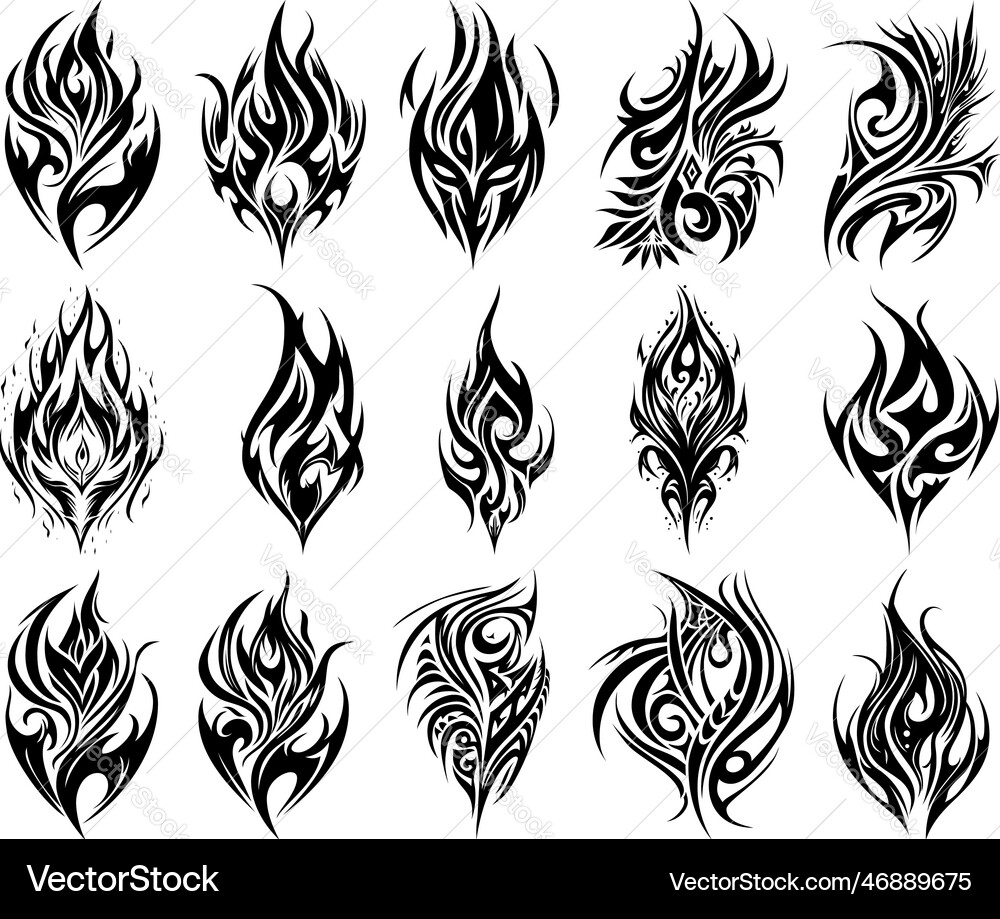 Tribal tattoo element set vector image