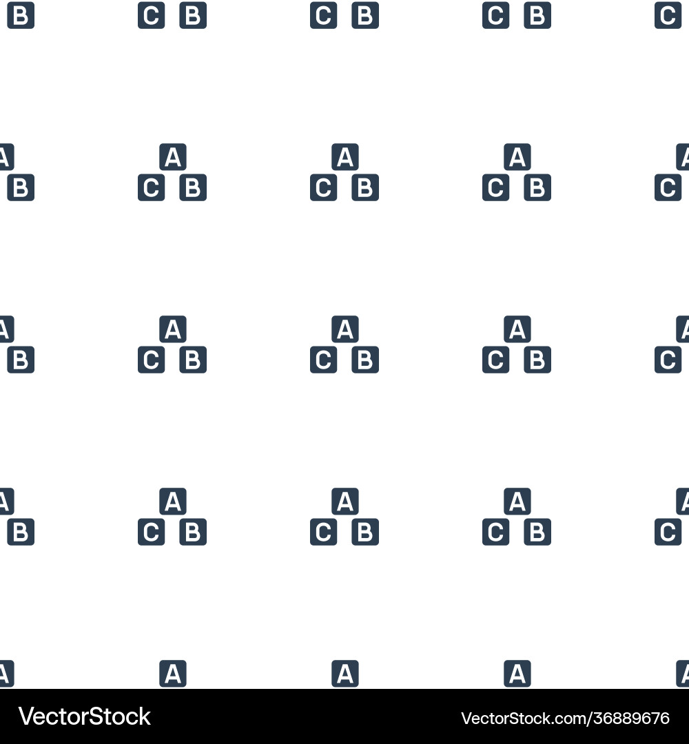 Abc cube icon pattern seamless white background vector image