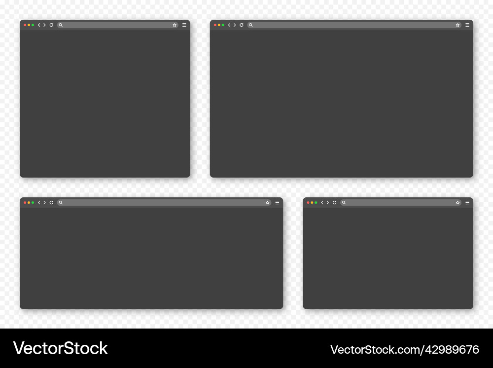 Blank web browser window with toolbar and search Blank web browser window with toolbar and search vector image