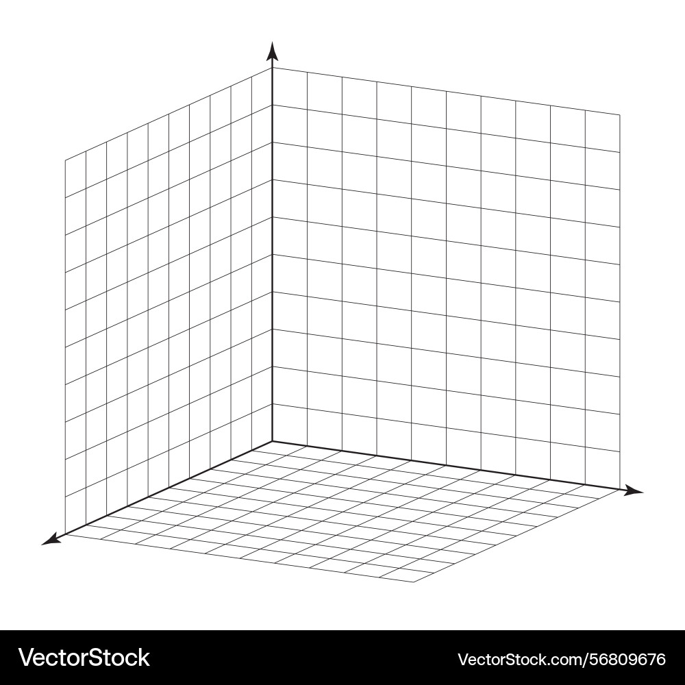 Cartesian x y z coordinate system in isometric Cartesian x y z coordinate system in isometric Vector Image