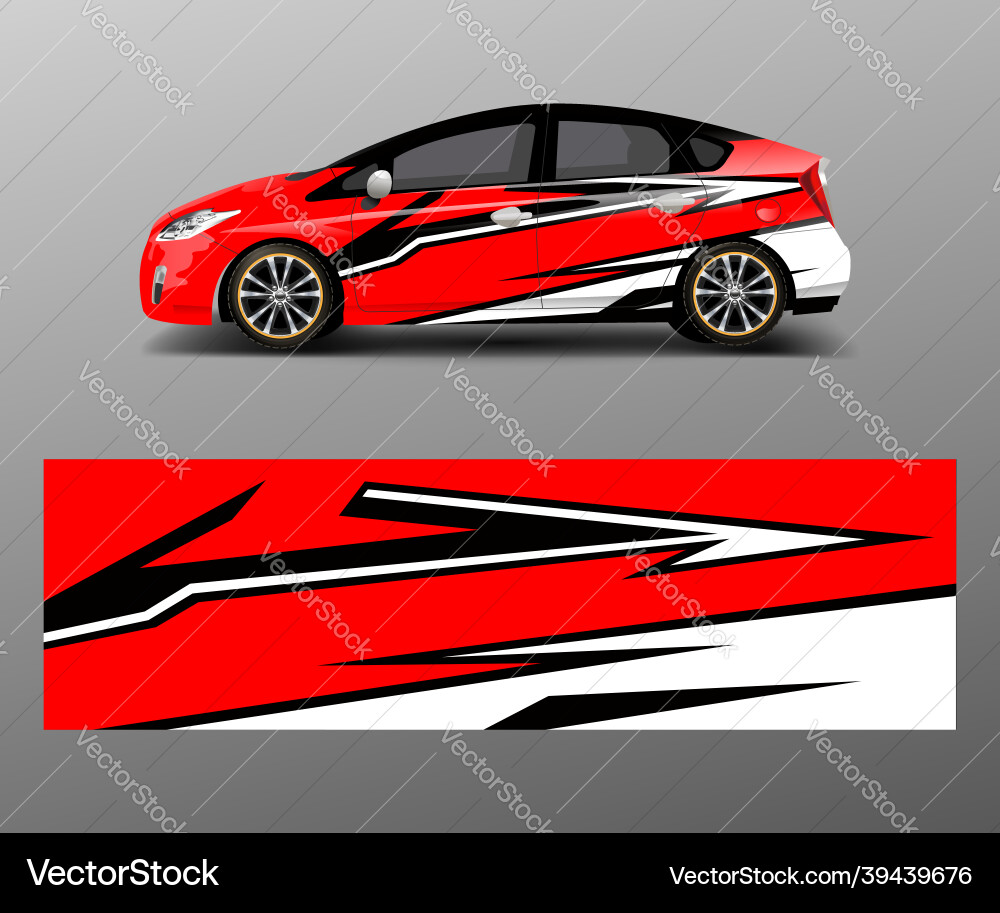 Racing Car Wrap - Dynamic Striped Pattern Vector Image
