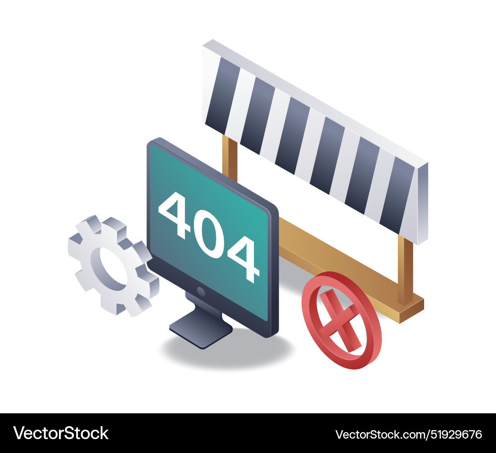 Resolving error 404 problems on your computer Vector Image